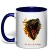 Чашка з кольоровою ручкою House of dragon Глибокий темно-синій фото