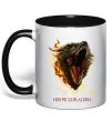 Чашка з кольоровою ручкою House of dragon Чорний фото