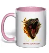 Чашка з кольоровою ручкою House of dragon Ніжно рожевий фото