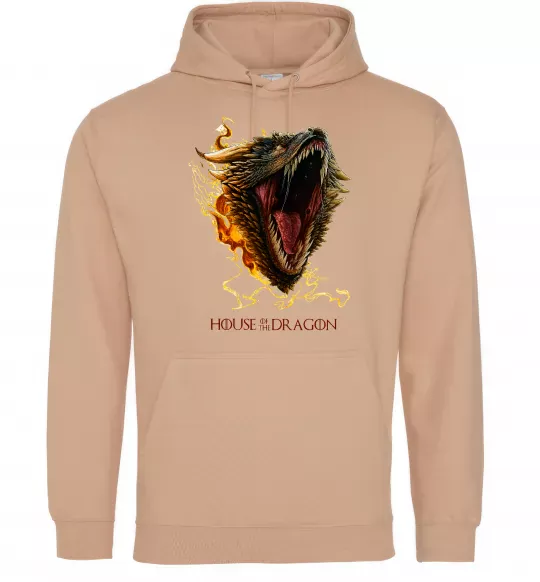 Чоловіча толстовка (худі) House of dragon Пісочний фото