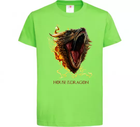 Дитяча футболка House of dragon Лаймовий фото