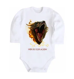 Дитячий бодік House of dragon Білий фото