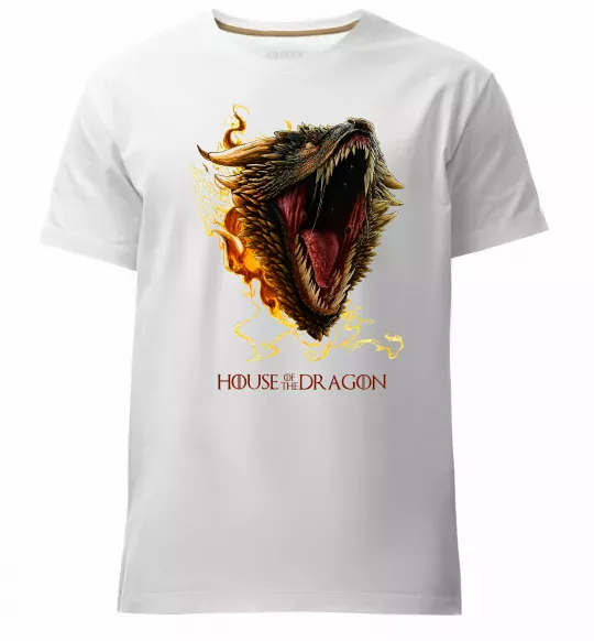 Мужская премиум футболка House of dragon Белый фото