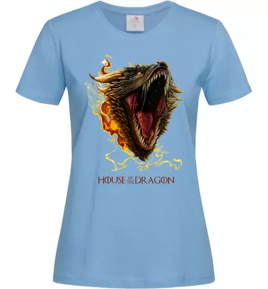 Жіноча футболка House of dragon Блакитний фото