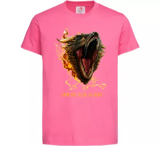 Дитяча футболка House of dragon Яскраво-рожевий фото