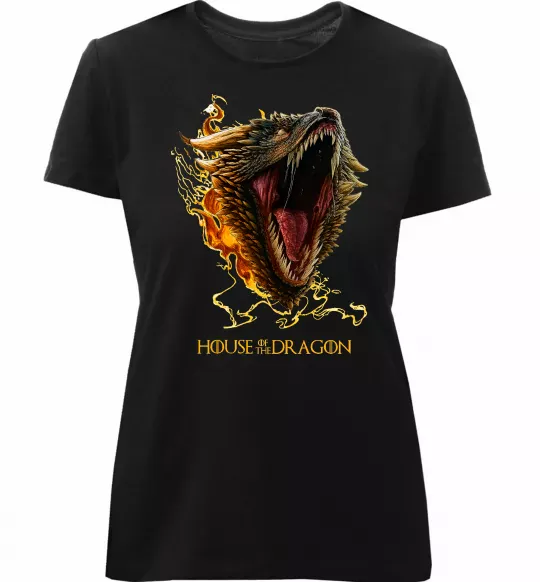 Жіноча преміум футболка House of dragon Чорний фото
