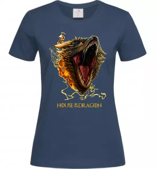 Жіноча футболка House of dragon Темно-синій фото