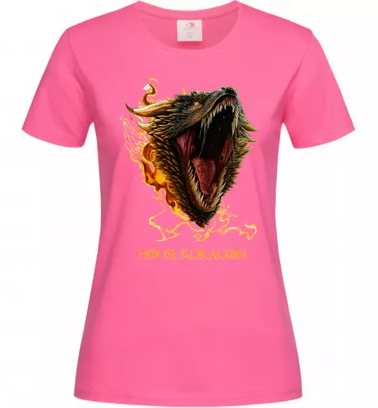 Жіноча футболка House of dragon Яскраво-рожевий фото