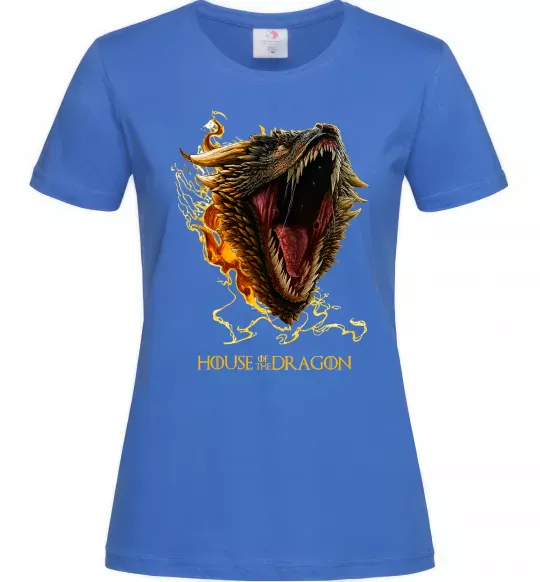 Жіноча футболка House of dragon Яскраво-синій фото