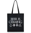 Эко-сумка Beer is coming Черный фото