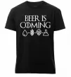 Мужская премиум футболка Beer is coming Черный фото