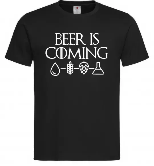 Мужская футболка Beer is coming Черный фото