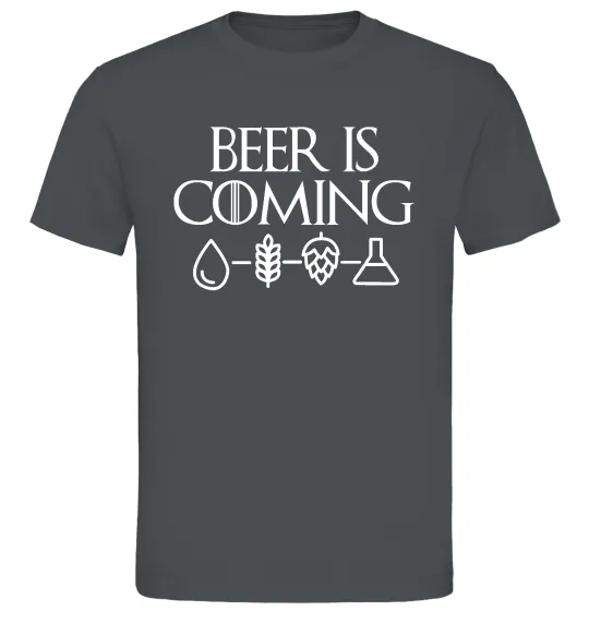 Мужская футболка Beer is coming Графит фото