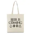 Эко-сумка Beer is coming Бежевый фото