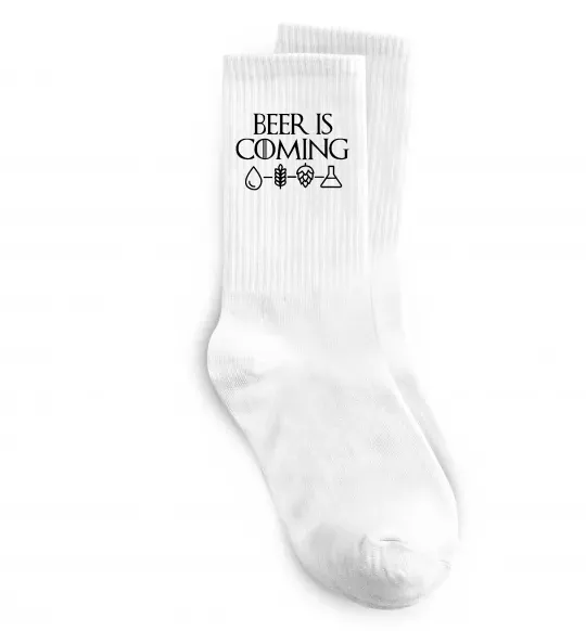 Шкарпетки Beer is coming Білий фото