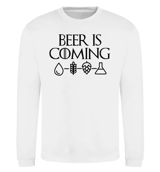 Свитшот Beer is coming Белый фото