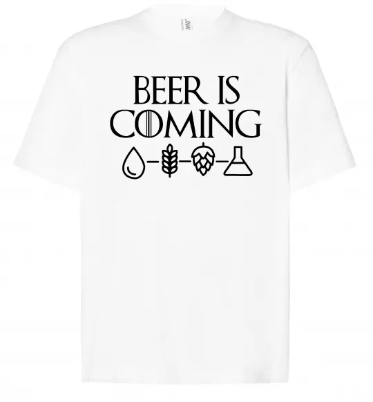Футболка Оверсайз Beer is coming Белый фото