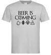 Мужская футболка Beer is coming Серый фото