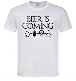 Мужская футболка Beer is coming Белый фото