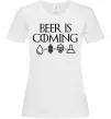 Жіноча футболка Beer is coming Білий фото