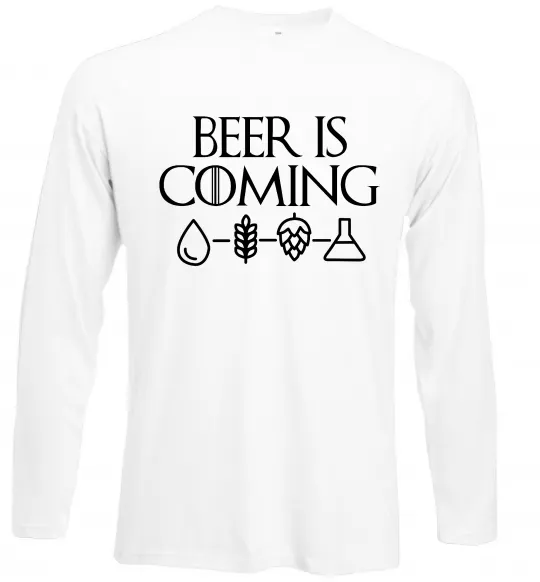 Лонгслив Beer is coming Белый фото