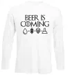 Лонгслив Beer is coming Белый фото