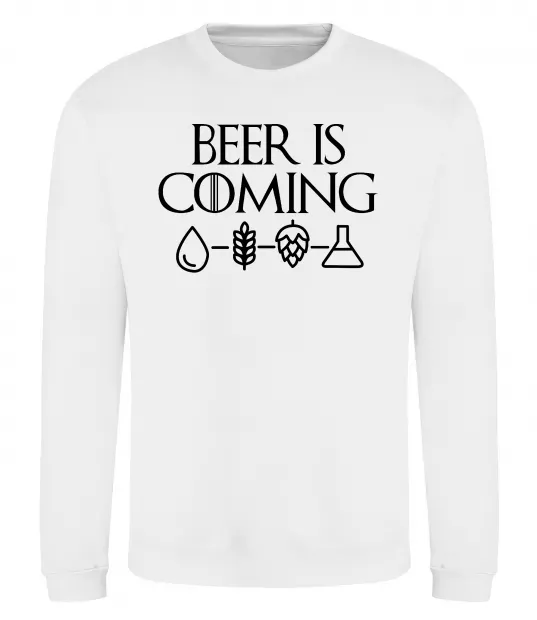 Світшот Beer is coming Білий фото