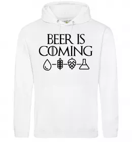 Женская толстовка (худи) Beer is coming Белый фото