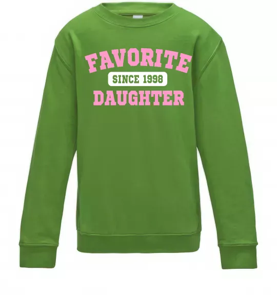 Детский Свитшот Favorite daughter since Лаймовый фото
