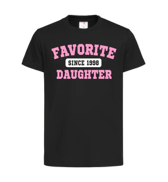 Дитяча футболка Favorite daughter since Чорний фото