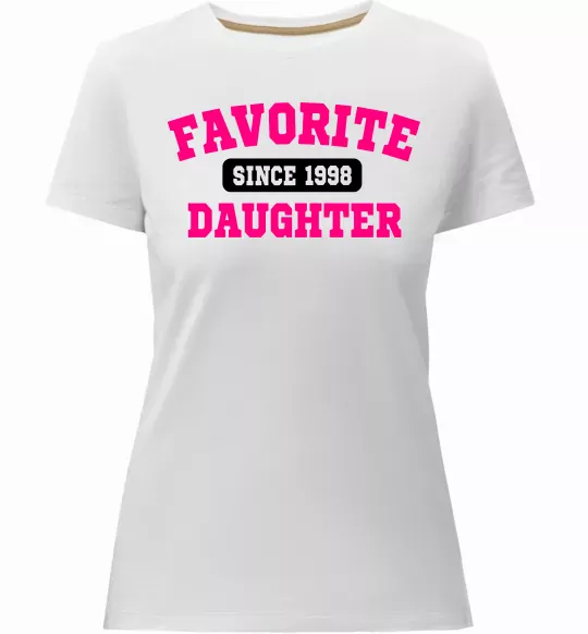 Женская премиум футболка Favorite daughter since Белый фото