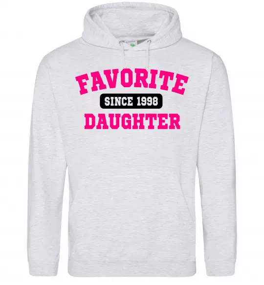 Женская толстовка (худи) Favorite daughter since Серый меланж фото