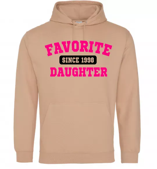 Женская толстовка (худи) Favorite daughter since Песочный фото