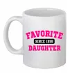 Чашка керамическая Favorite daughter since Белый фото