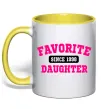 Чашка с цветной ручкой Favorite daughter since Солнечно желтый фото