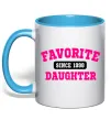 Чашка с цветной ручкой Favorite daughter since Голубой фото