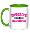 Чашка с цветной ручкой Favorite daughter since Зеленый фото