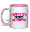 Чашка с цветной ручкой Favorite daughter since Нежно розовый фото