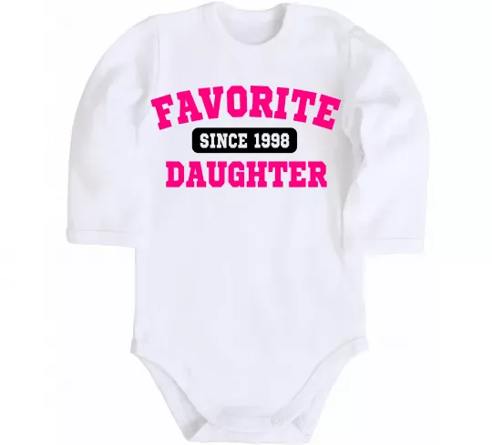 Дитячий бодік Favorite daughter since Білий фото