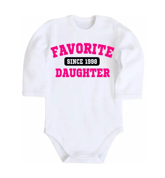 Детский боди Favorite daughter since Белый фото
