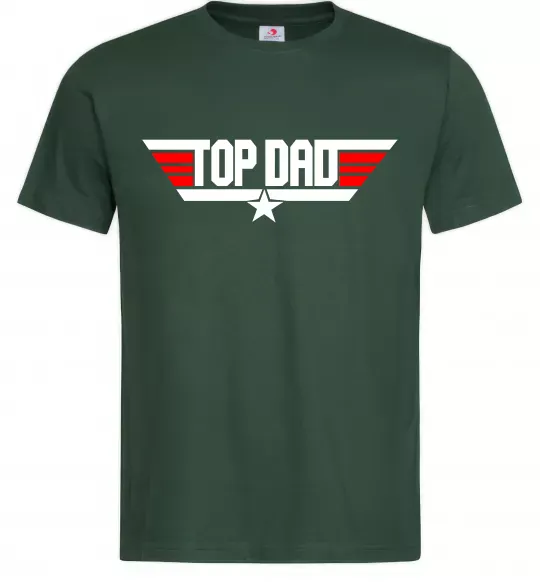 Чоловіча футболка Top dad Темно-зелений фото