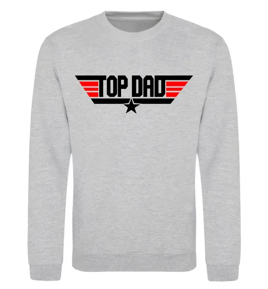 Свитшот Top dad Серый меланж фото