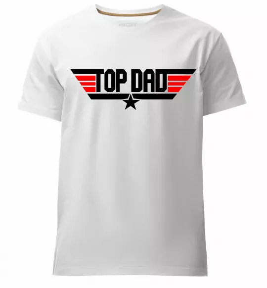 Мужская премиум футболка Top dad Белый фото