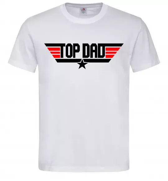 Чоловіча футболка Top dad Білий фото