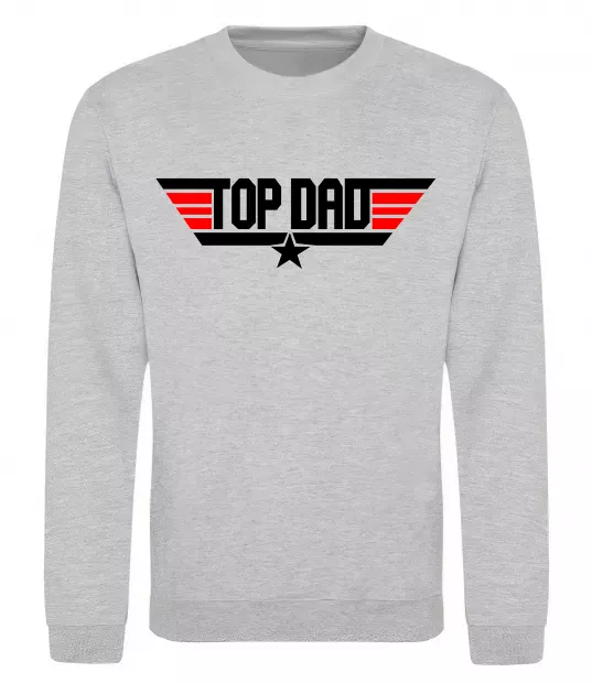 Свитшот Top dad Серый меланж фото