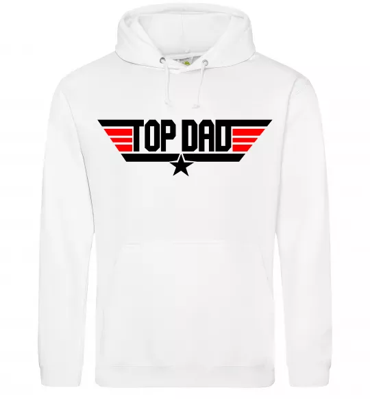 Чоловіча толстовка (худі) Top dad Білий фото