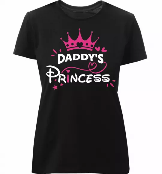 Жіноча преміум футболка Daddy`s princess Чорний фото