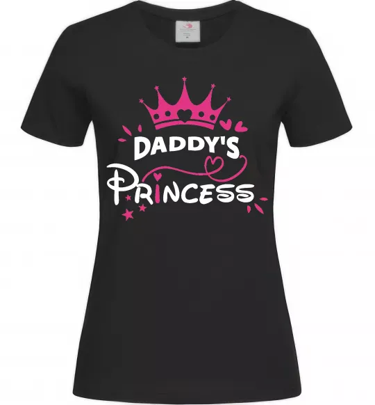 Женская футболка Daddy`s princess Черный фото