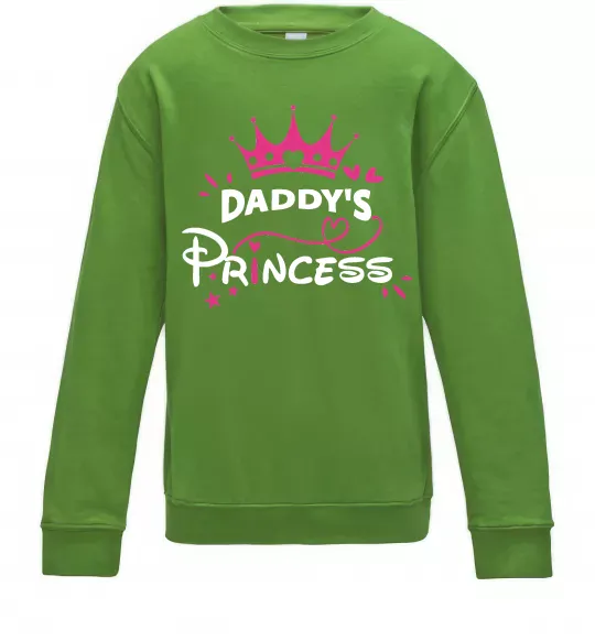 Дитячий світшот Daddy`s princess Лаймовий фото
