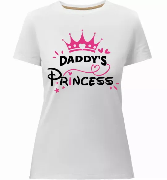 Жіноча преміум футболка Daddy`s princess Білий фото